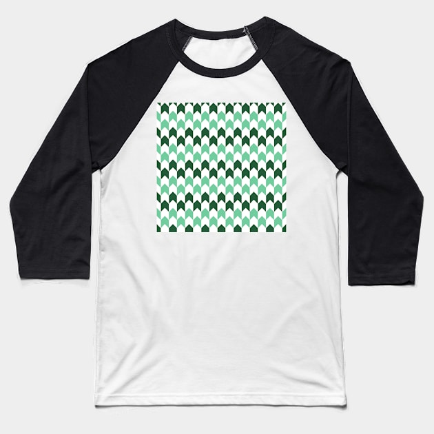 Green Pattern Baseball T-Shirt by Rizaldiuk